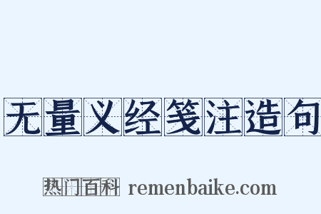 无量义经笺注造句是什么意思的图片